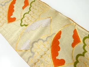 アンティーク　地紙に雲模様織出し袋帯（材料）